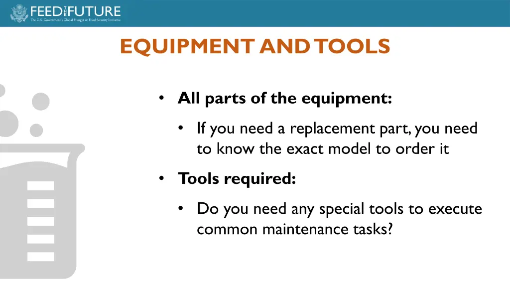 equipment and tools