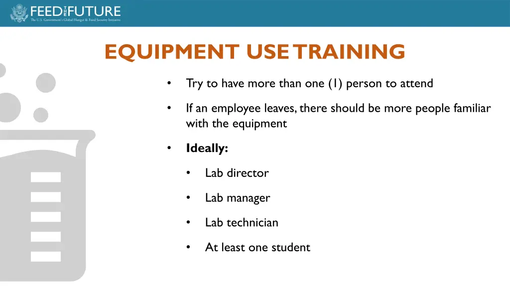 equipment use training