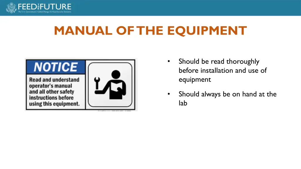 manual of the equipment