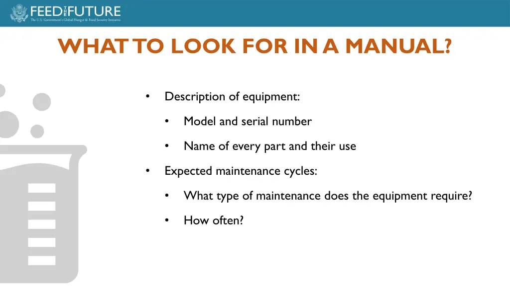 what to look for in a manual