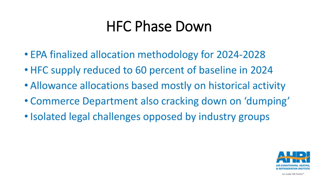 hfc phase down hfc phase down