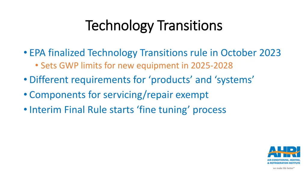 technology transitions technology transitions