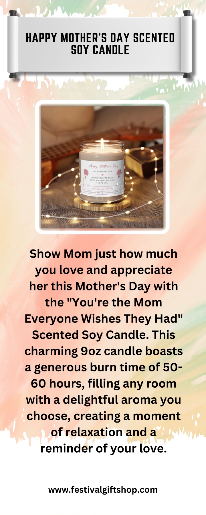 happy mother s day scented soy candle