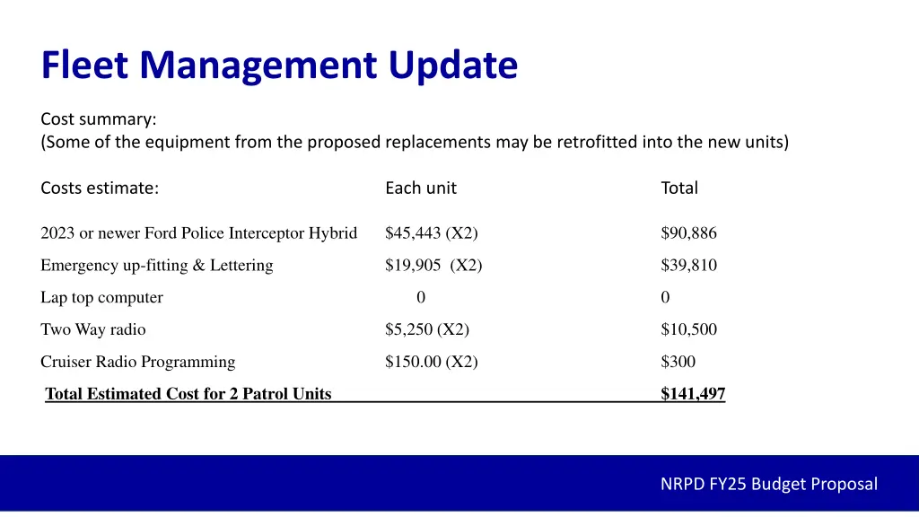 fleet management update