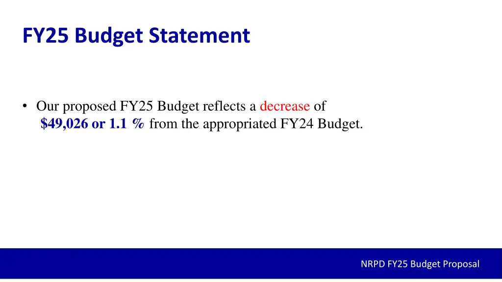 fy25 budget statement