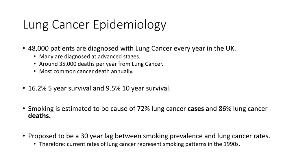 lung cancer epidemiology