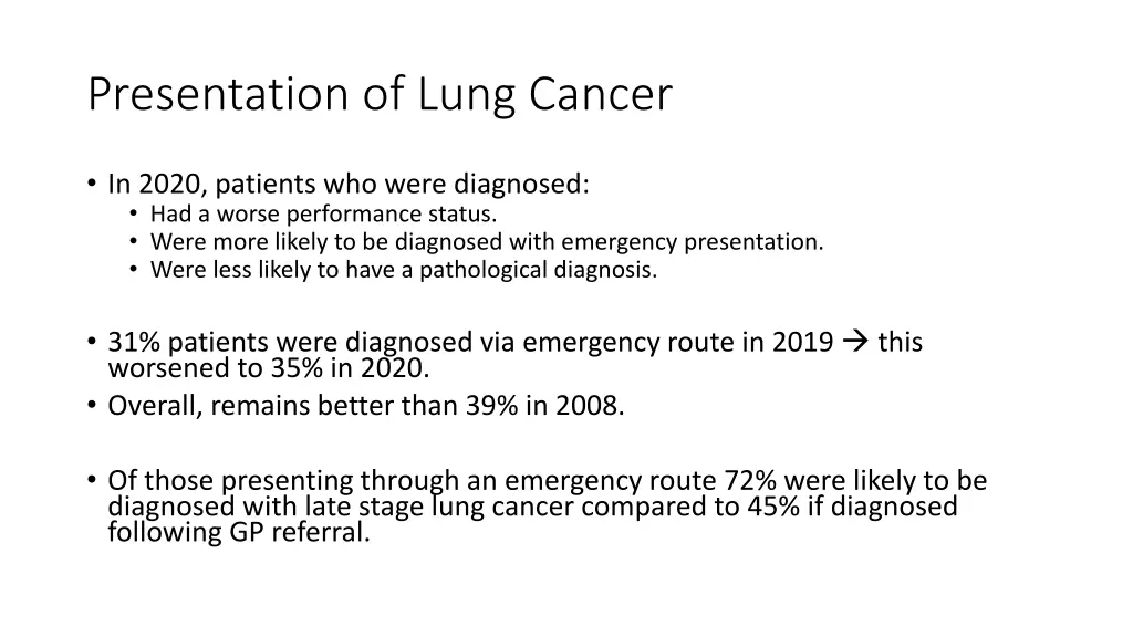 presentation of lung cancer
