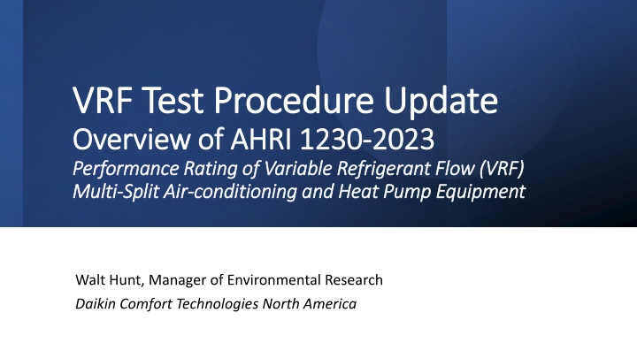 vrf test procedure update vrf test procedure