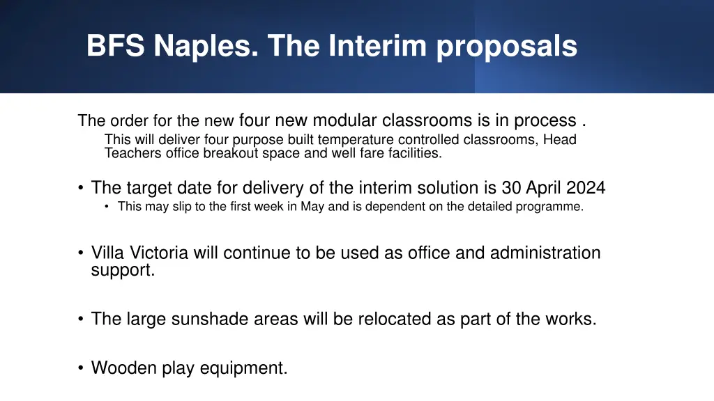 bfs naples the interim proposals