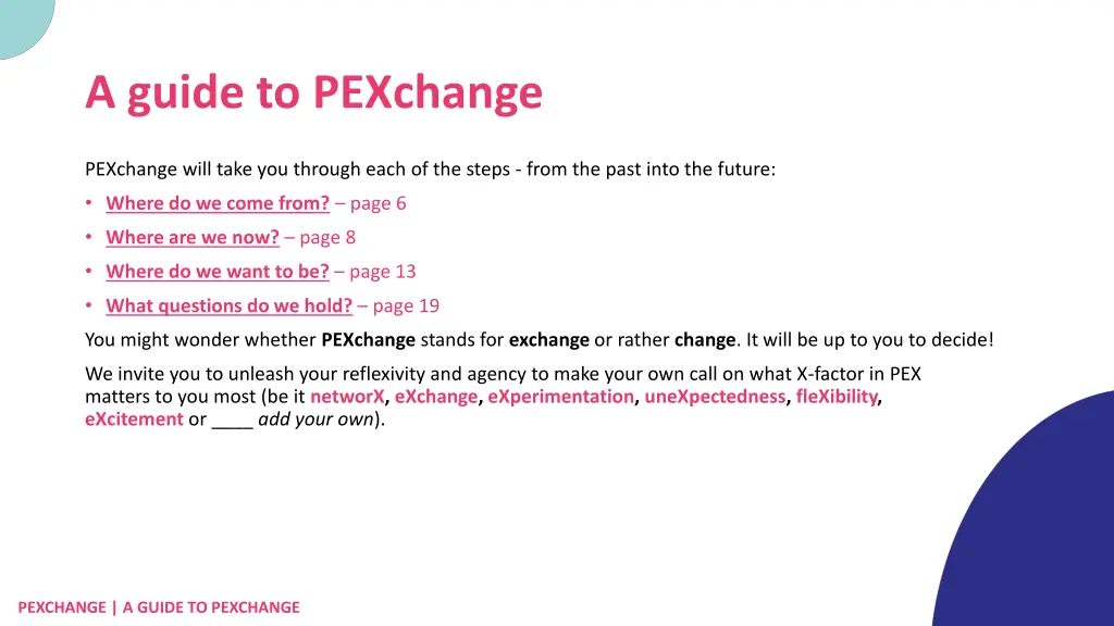 a guide to pexchange