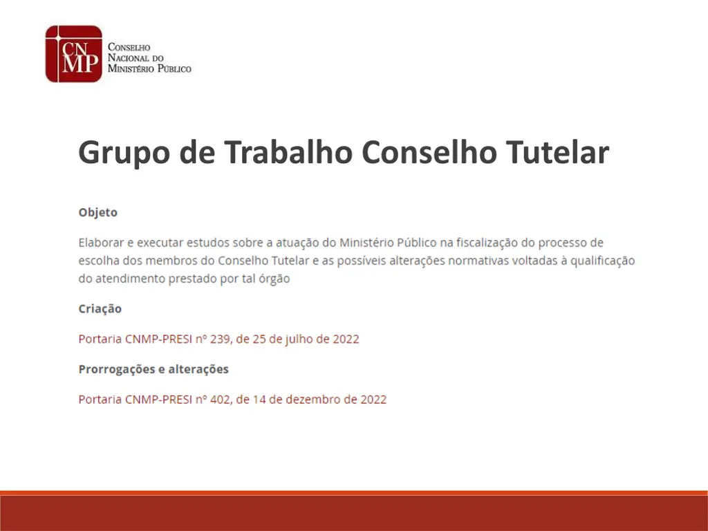 grupo de trabalho conselho tutelar