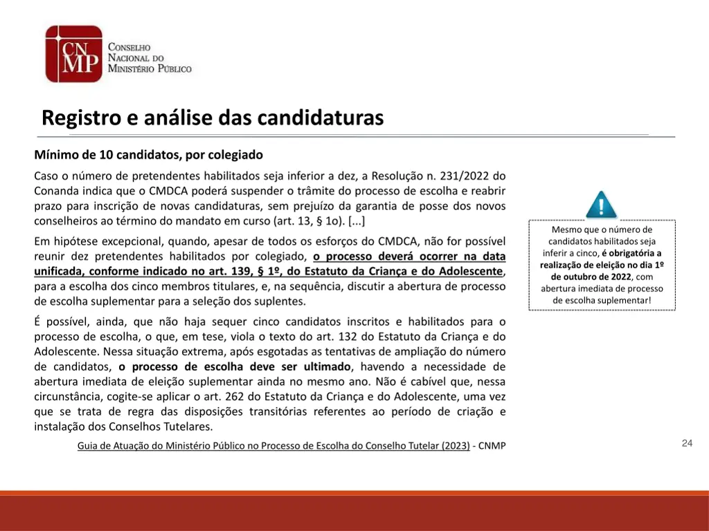 registro e an lise das candidaturas