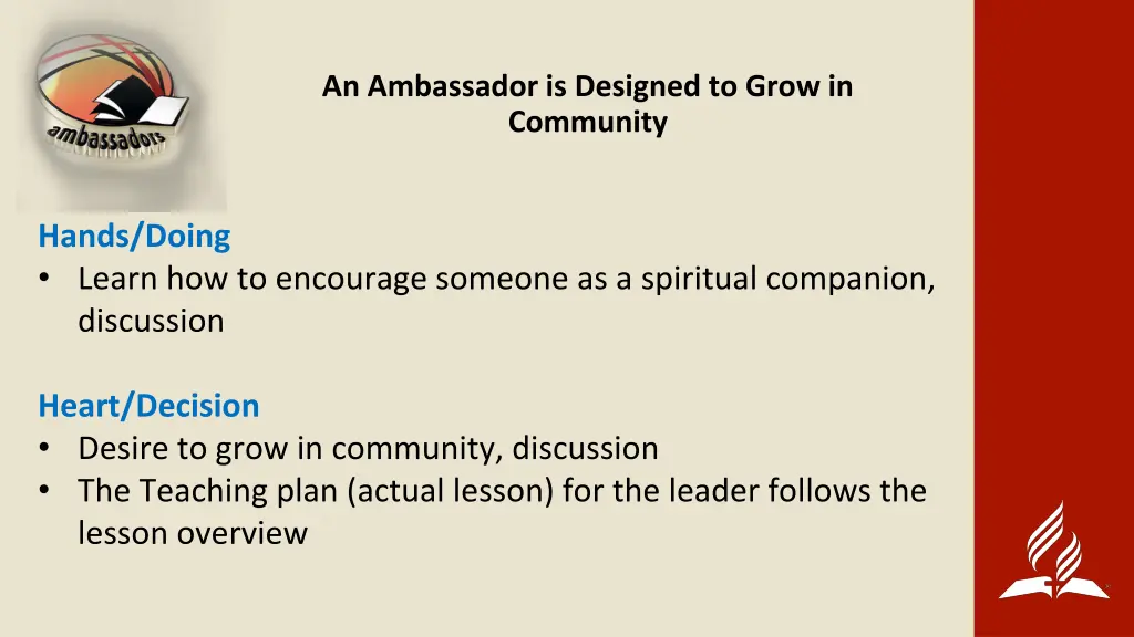 an ambassador is designed to grow in community 1