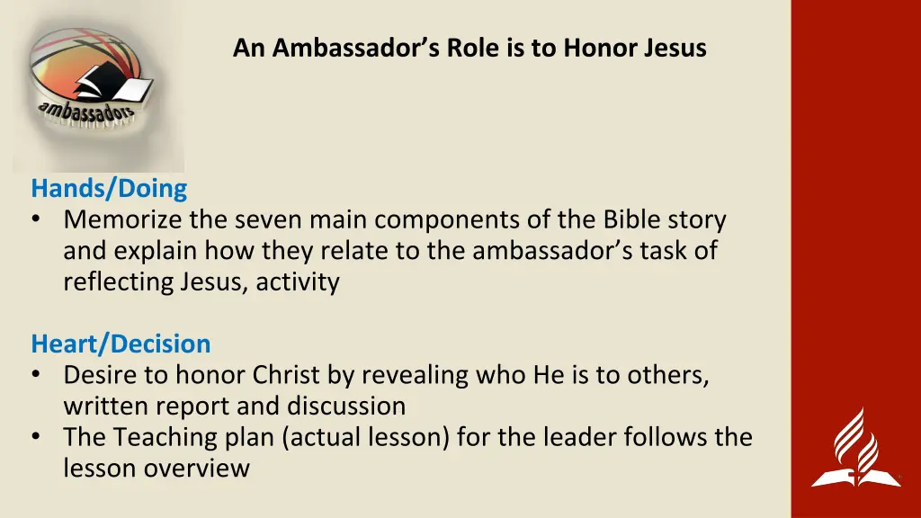 an ambassador s role is to honor jesus 1