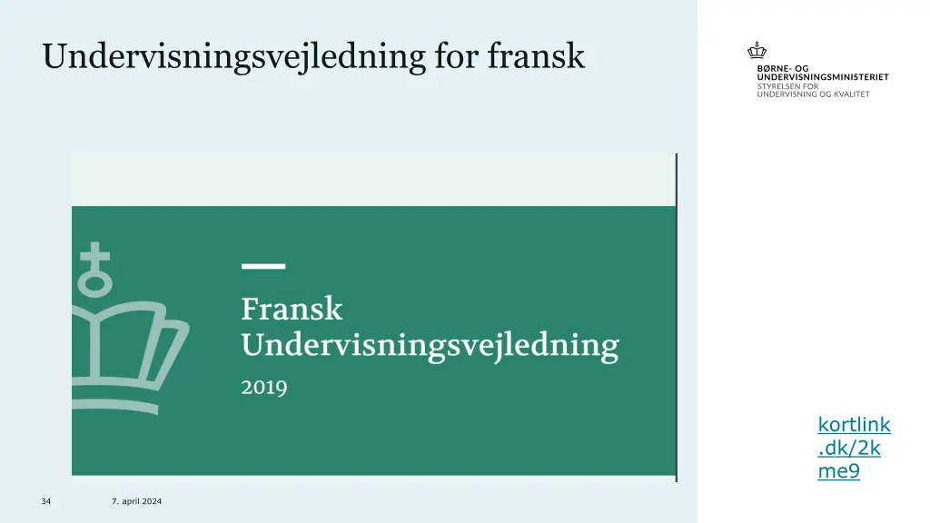 undervisningsvejledning for fransk