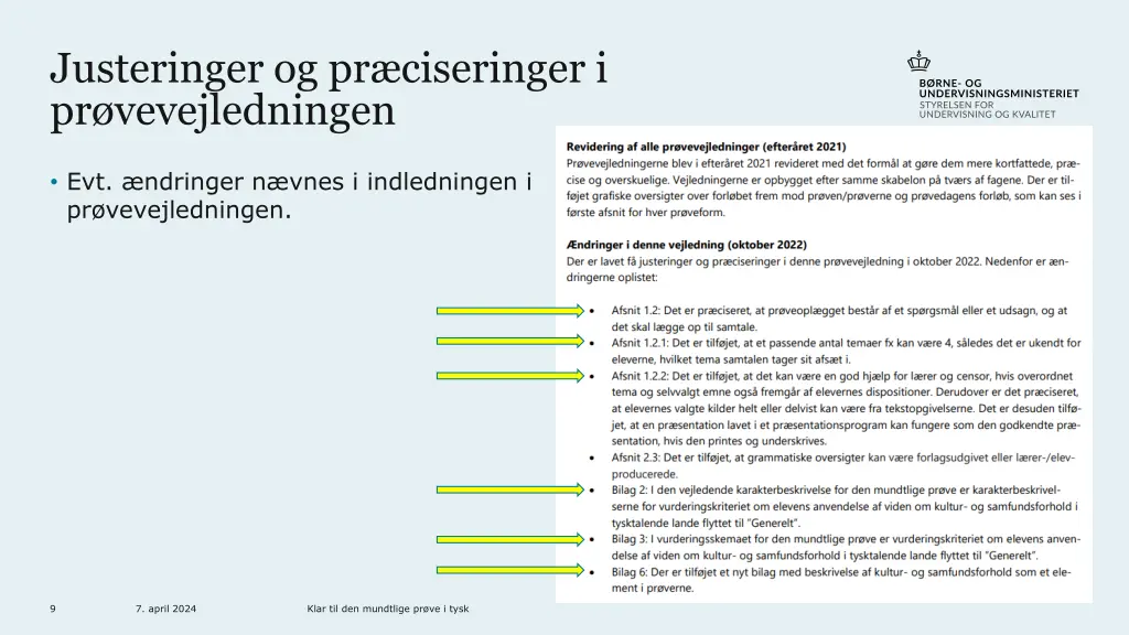 justeringer og pr ciseringer i pr vevejledningen