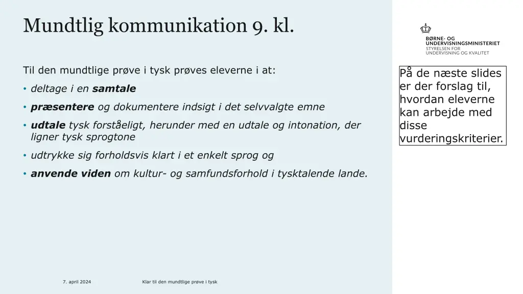 mundtlig kommunikation 9 kl