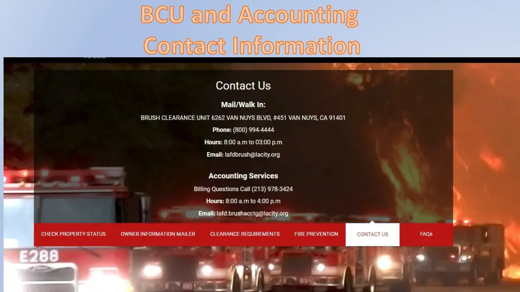 bcu and accounting contact information