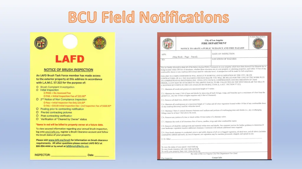 bcu field notifications