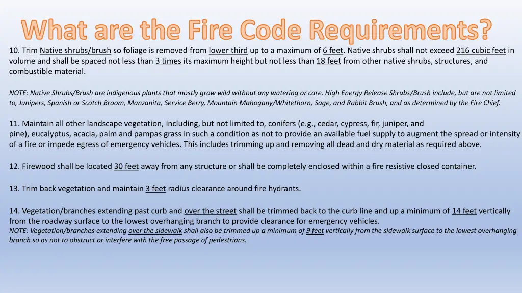 what are the fire code requirements