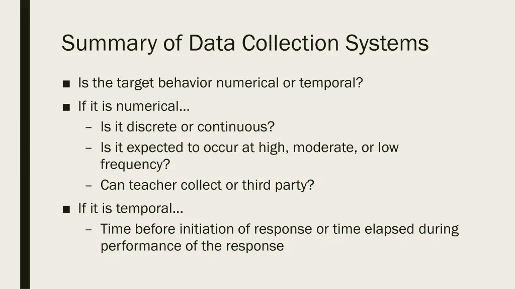 summary of data collection systems