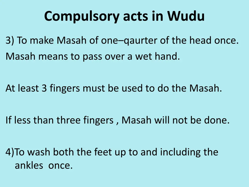 compulsory acts in wudu 1
