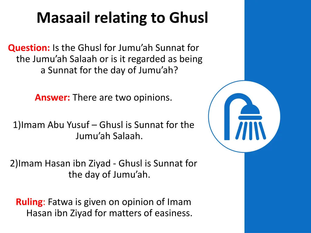 masaail relating to ghusl 3