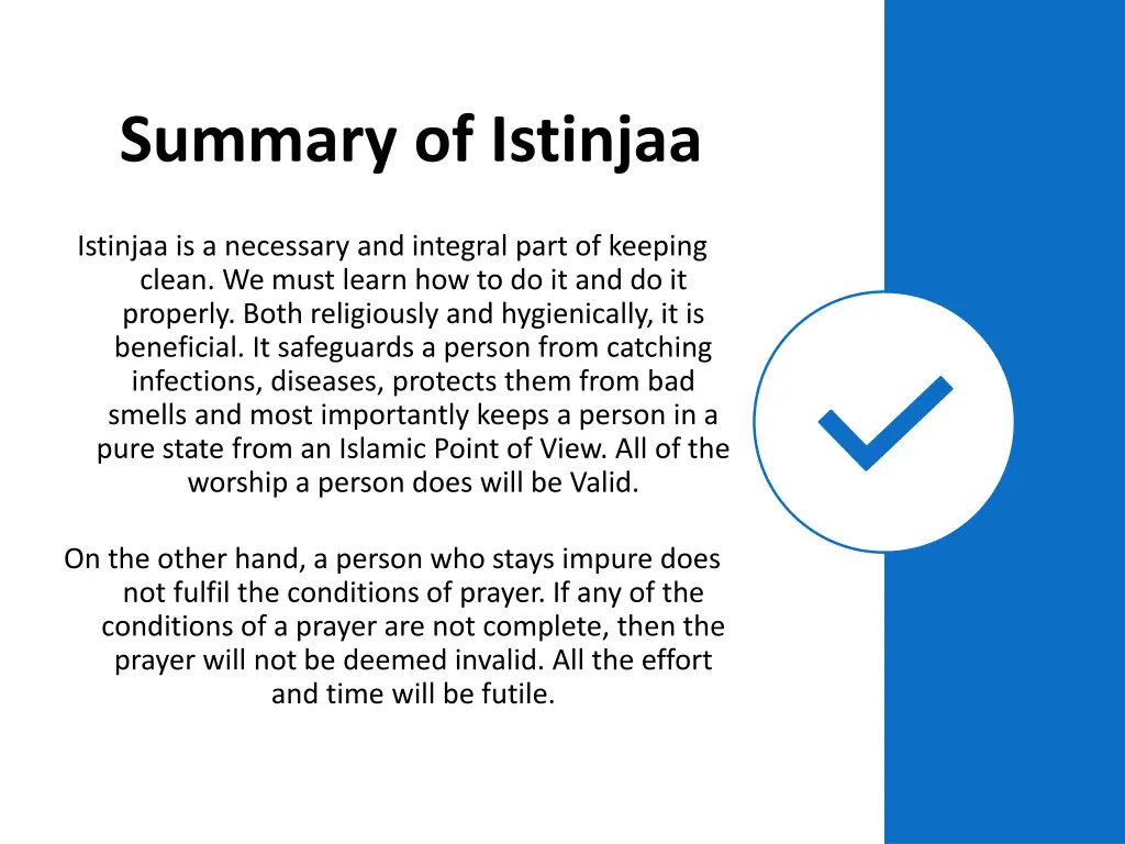 summary of istinjaa