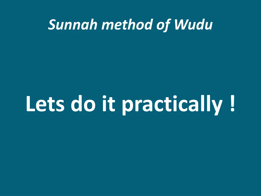 sunnah method of wudu
