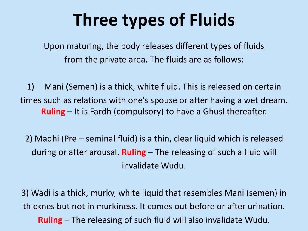three types of fluids
