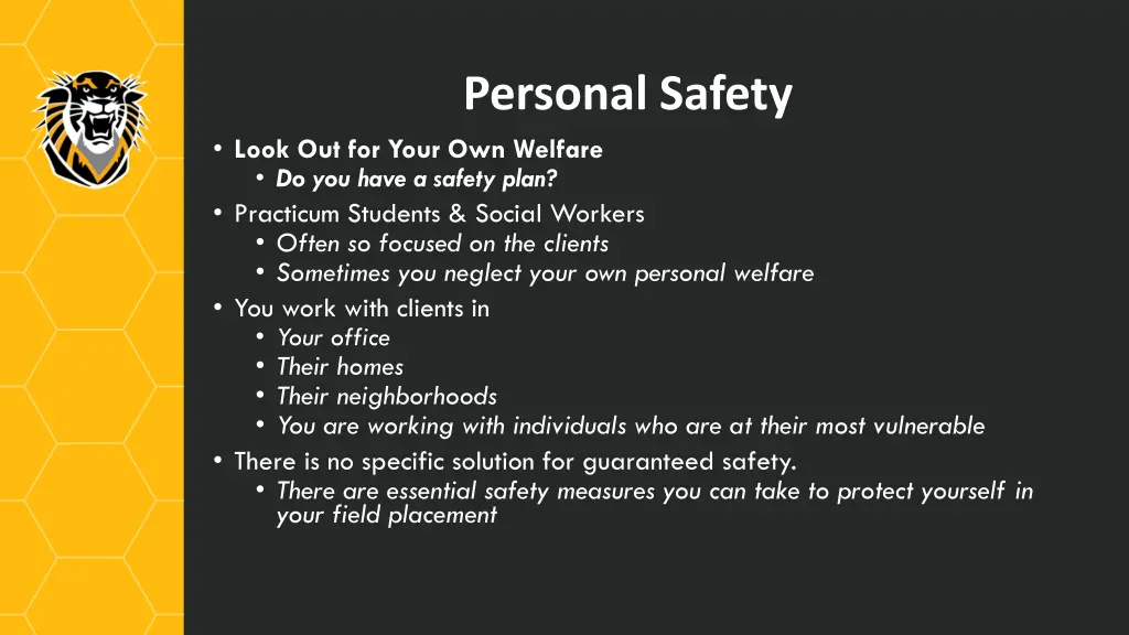 personal safety