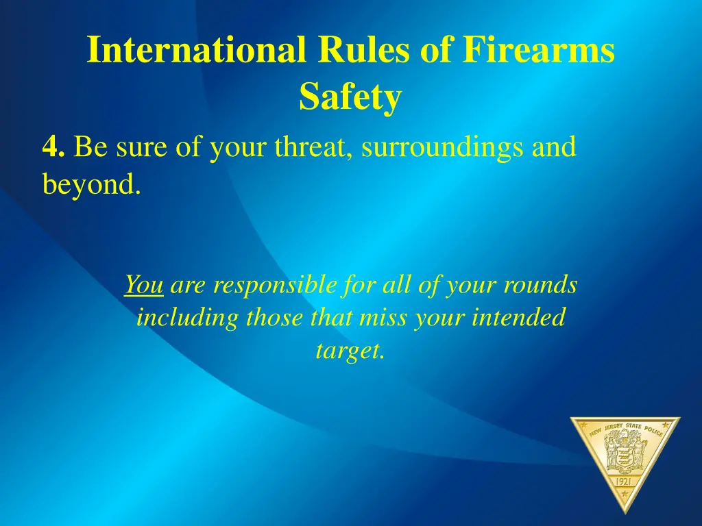 international rules of firearms safety 4 be sure