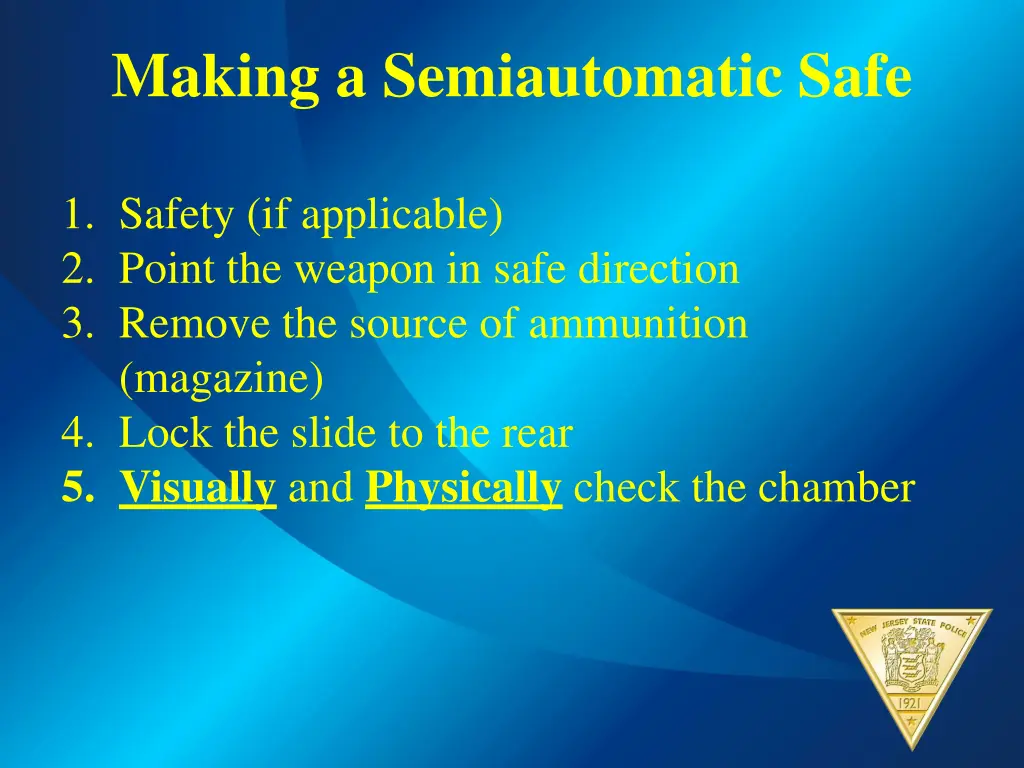 making a semiautomatic safe