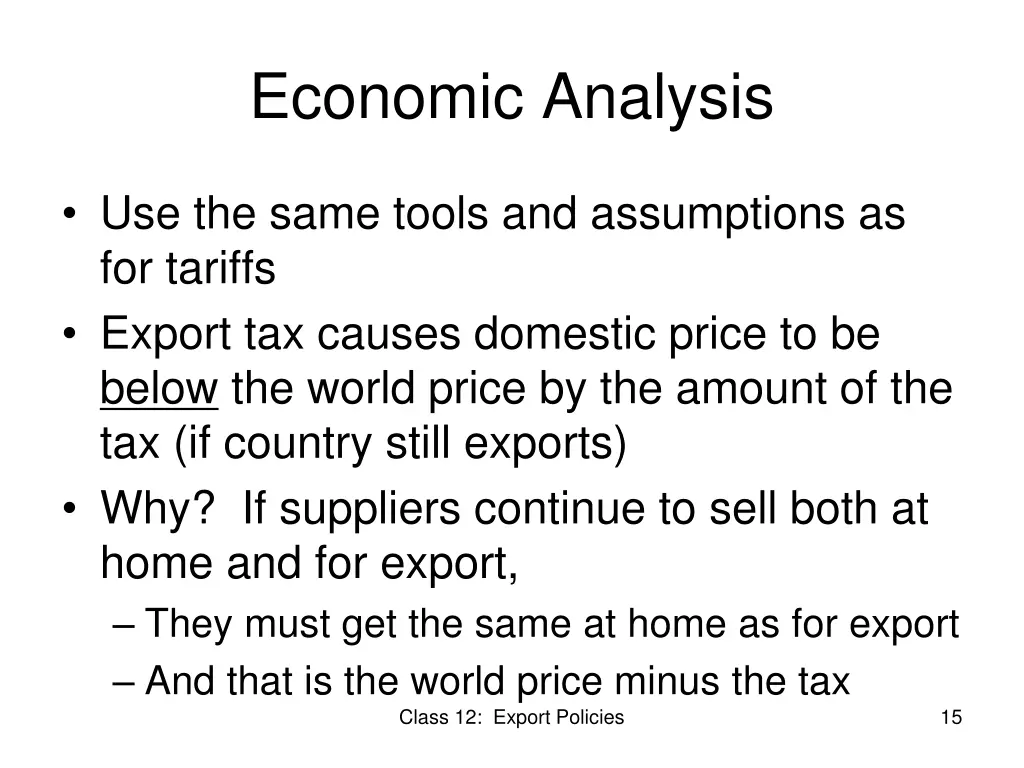 economic analysis