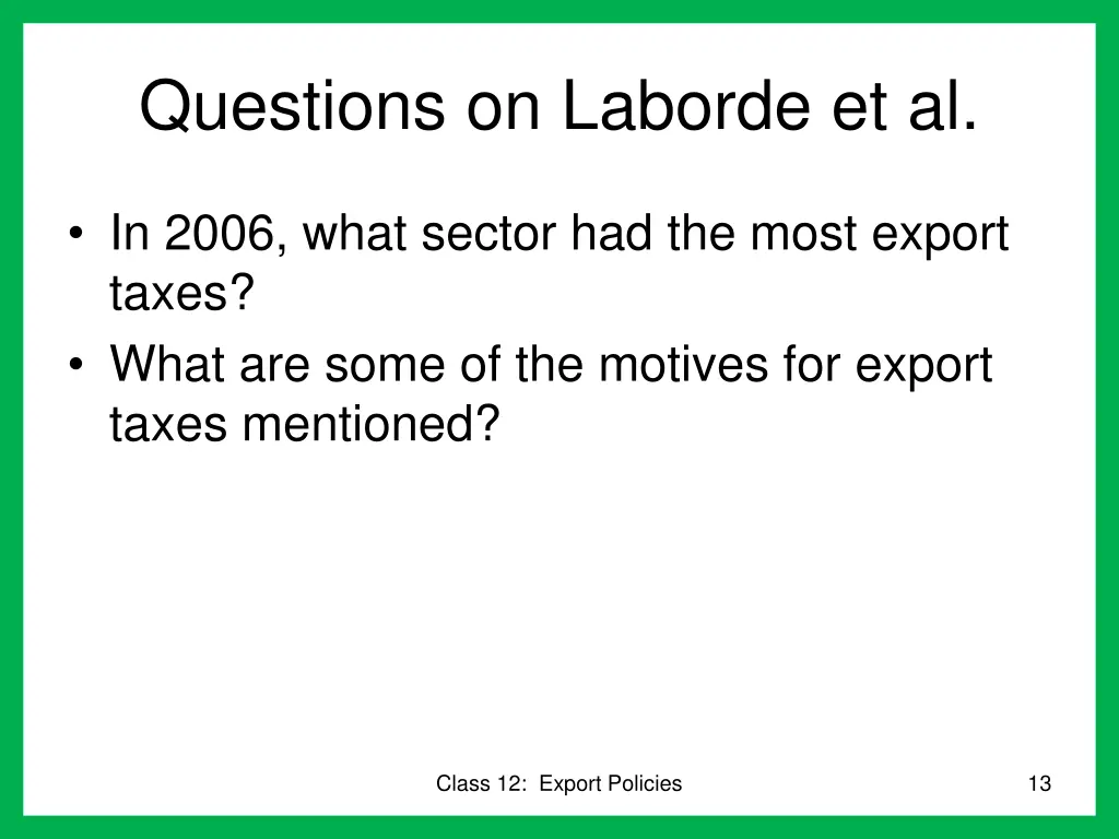 questions on laborde et al