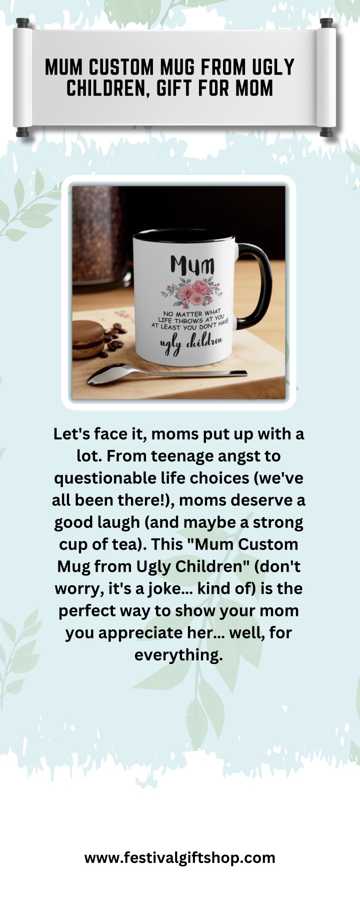 mum custom mug from ugly children gift for mom