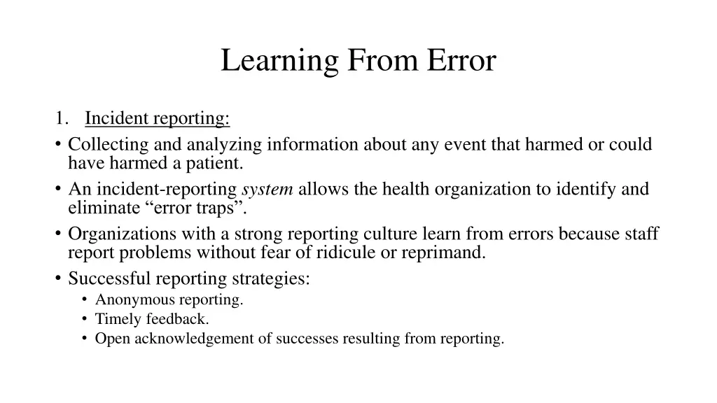 learning from error 1