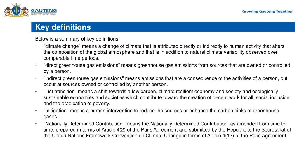 key definitions