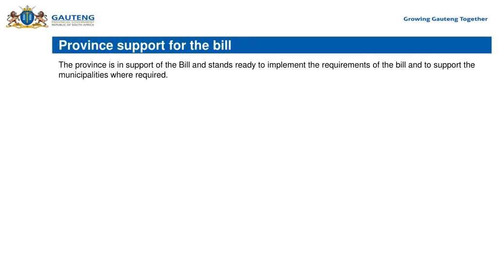 province support for the bill