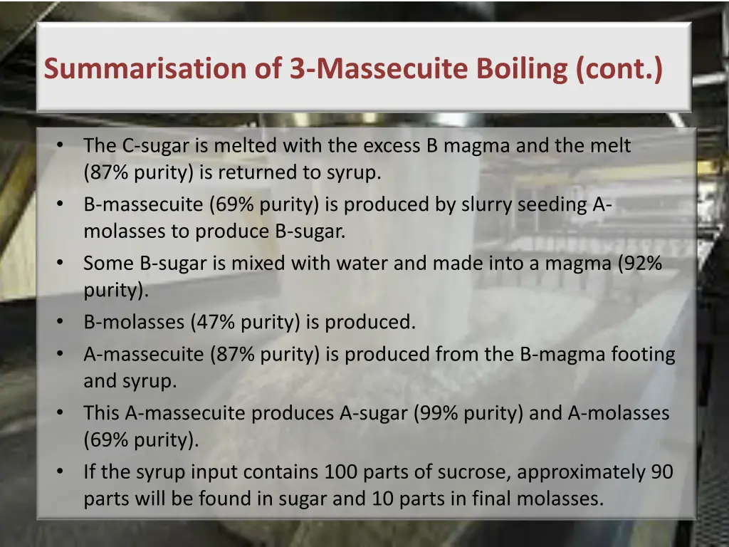 summarisation of 3 massecuite boiling cont