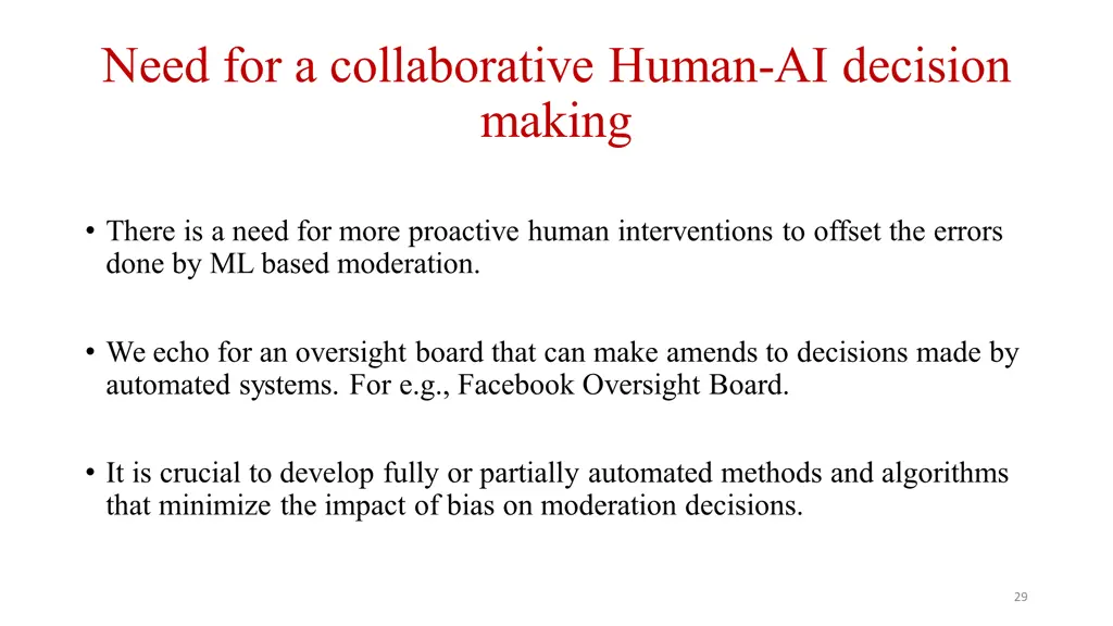 need for a collaborative human ai decision making