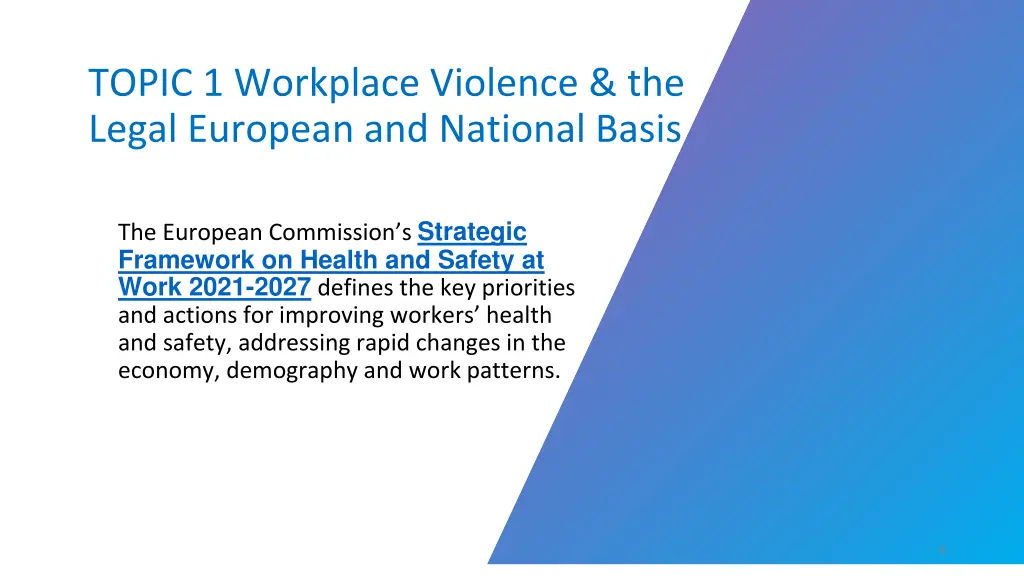 topic 1 workplace violence the legal european 1