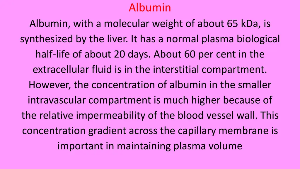 albumin