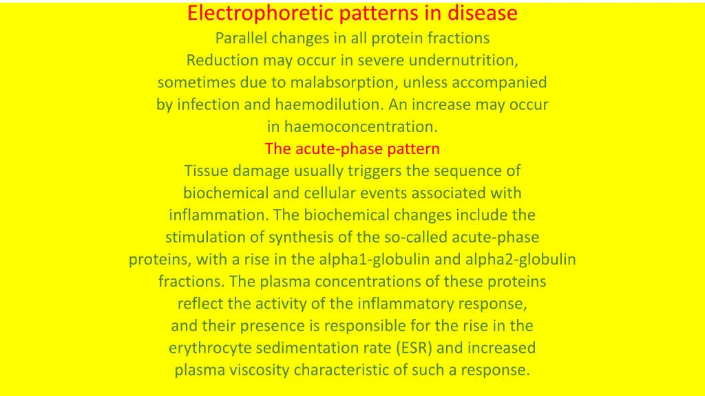 electrophoretic patterns in disease parallel
