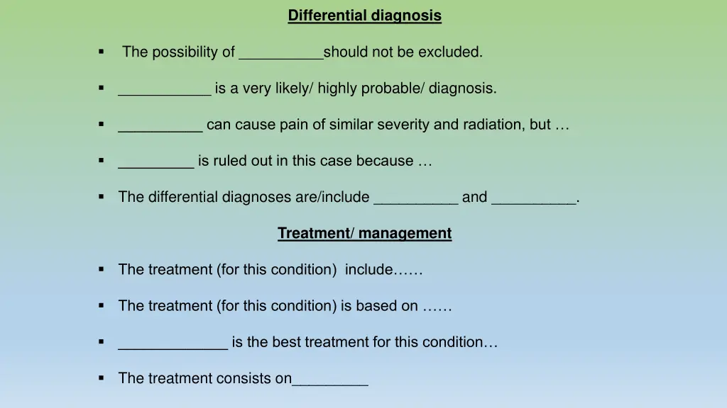 differential diagnosis