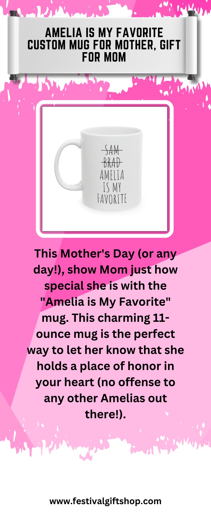 amelia is my favorite custom mug for mother gift