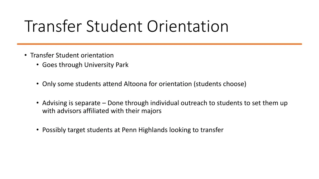 transfer student orientation