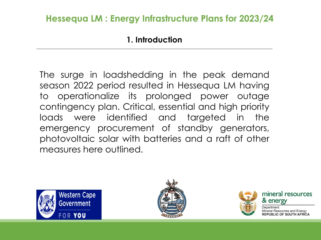 hessequa lm energy infrastructure plans for 2023 1