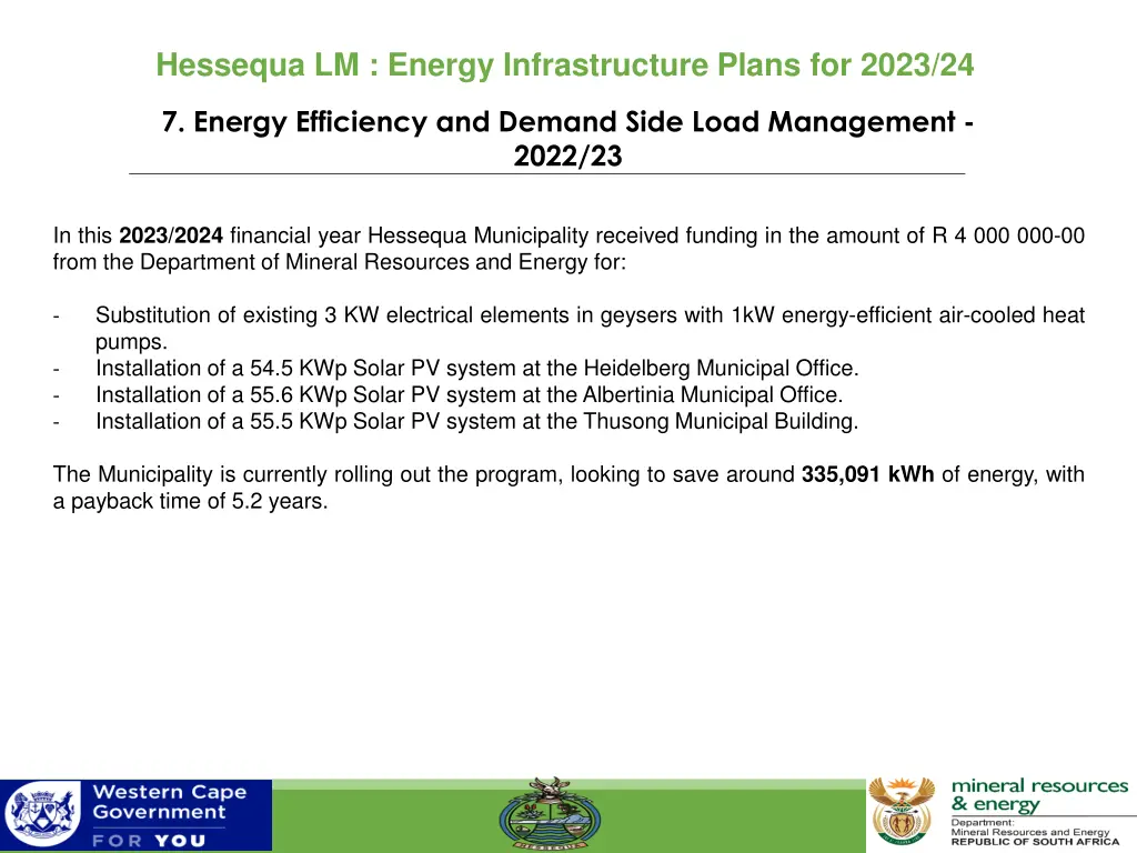 hessequa lm energy infrastructure plans for 2023 7