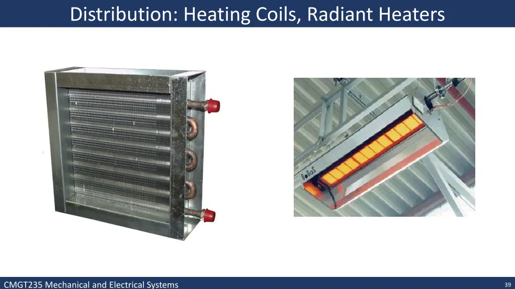 distribution heating coils radiant heaters